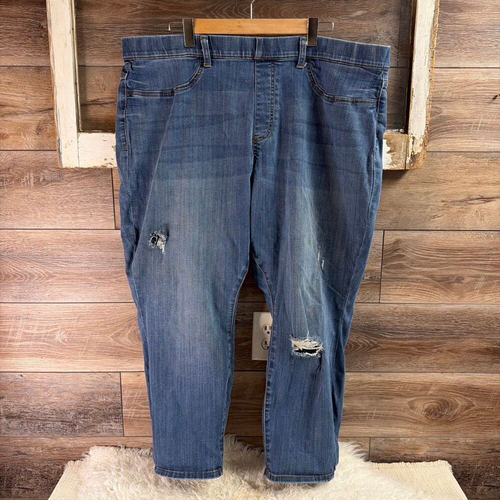 Judy Blue 24W Boyfriend Jeans Distressed Relaxed Fit Mid Rise Casual Chic Denim